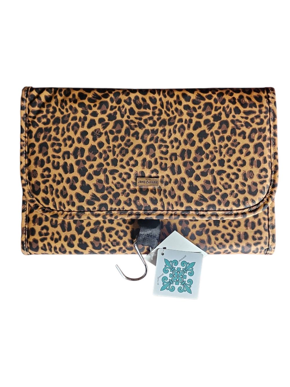 Jane Marie- Leopard Print Jewelry Travel Organizer - Black Interior